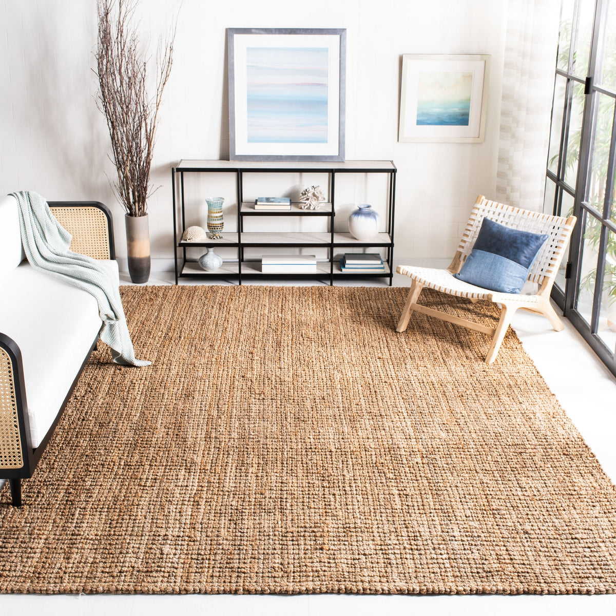 Safavieh Natural Fiber Bellport 8 x 10 Natural Indoor Solid Coastal Handcrafted Area Rug