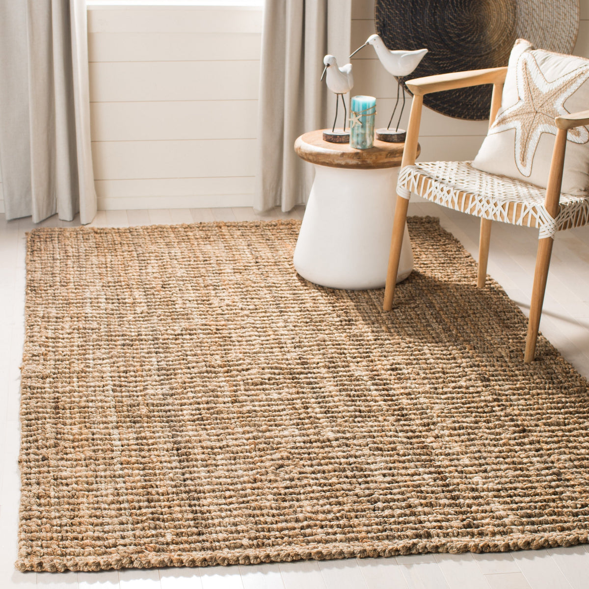 Safavieh Natural Fiber Bellport 8 x 10 Natural Indoor Solid Coastal Handcrafted Area Rug