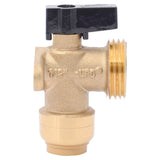 SharkBite Brass 1/2-in Push-to-Connect x 3/4-in Hose Thread Quarter Turn Washing Machine Valve