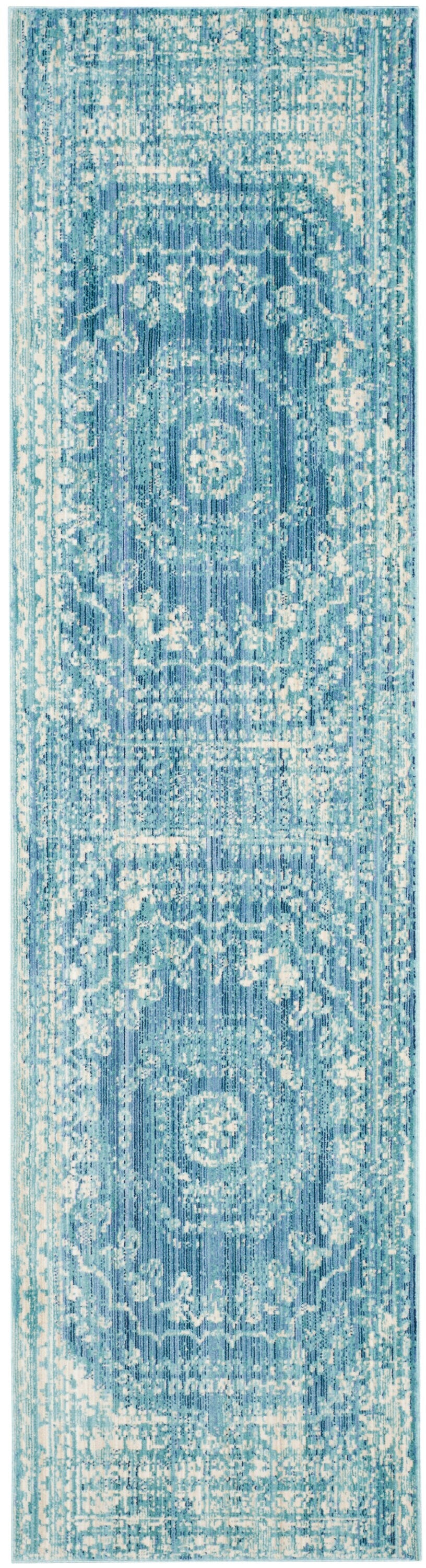 Safavieh Valencia Konye 2 x 6 Blue/Multi Indoor Abstract Vintage Runner