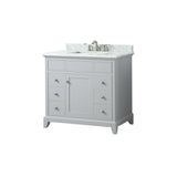 Aurora White 37 in. Vanity with Carrara Top