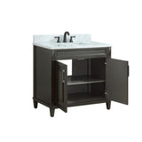 Studio Design Collection Sterling 37 in. Vanity with Carrara Marble Top, Single Sink, Charcoal