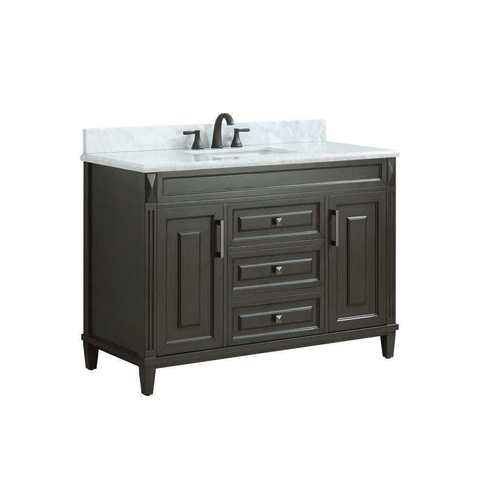 Sterling White 49 in. Vanity with Marble Top