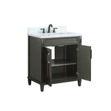Sterling 31 in. Charcoal Single Sink Bathroom Vanity with Carrara Marble Top