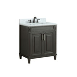 Sterling 31 in. Charcoal Single Sink Bathroom Vanity with Carrara Marble Top