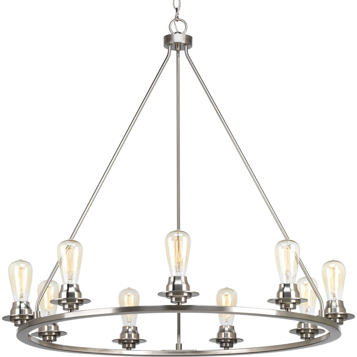 Progress Lighting Debut 9-Light Brushed Nickel Farmhouse Chandelier