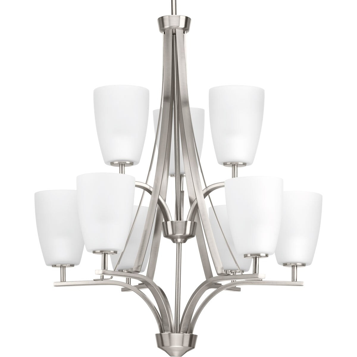 Progress Lighting Leap 9-Light Brushed Nickel Transitional Chandelier