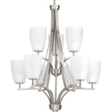 Progress Lighting Leap 9-Light Brushed Nickel Transitional Chandelier