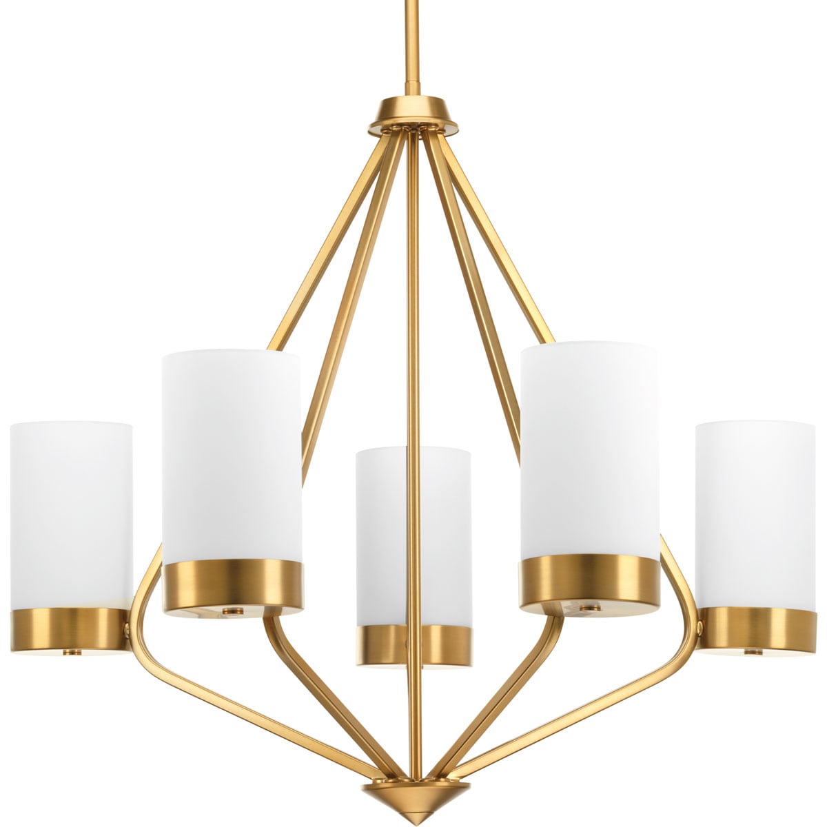 Progress Lighting Elevate 5-Light Brushed Bronze Mid-century Chandelier