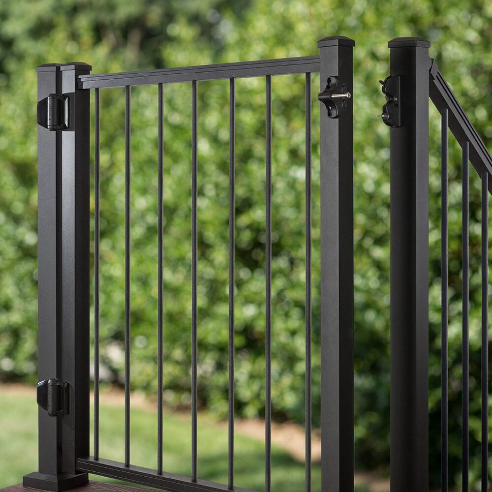 Trex 48-in L x 42-in H Charcoal Black Aluminum Deck Railing Gate (Assembly Required)