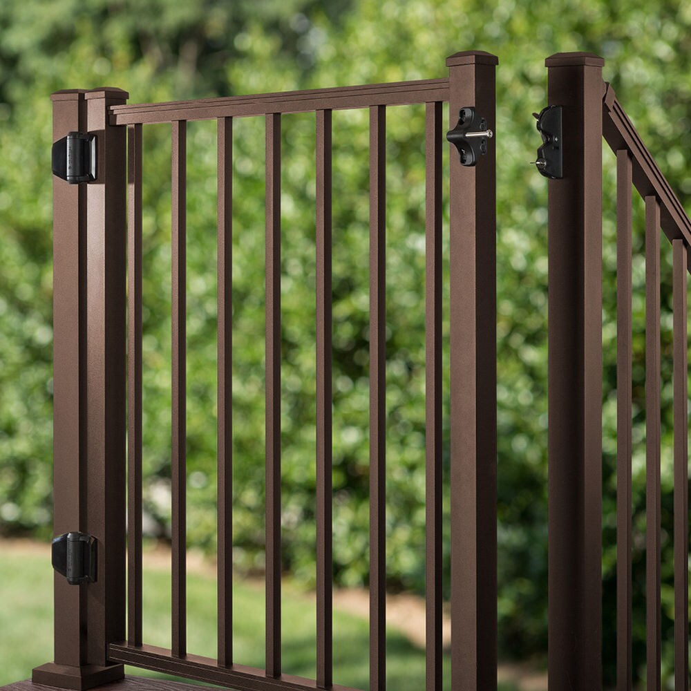 Trex 48-in L x 42-in H Bronze Aluminum Deck Railing Gate (Assembly Required)