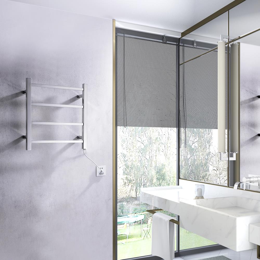ANZZI Polished Chrome Plug-In Wall Mount Towel Warmer, 17.71-in W x 19.69-in H
