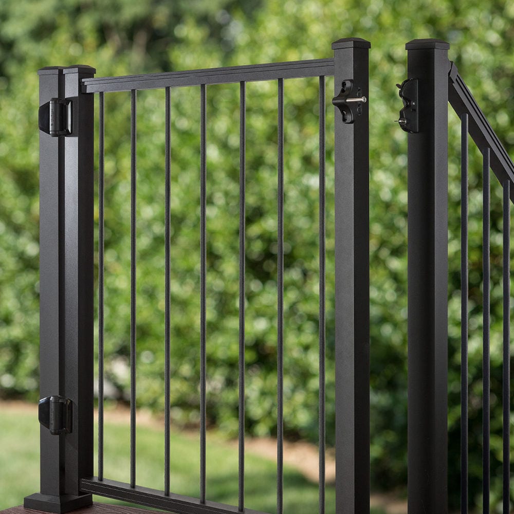 Trex 48-in L x 36-in H Charcoal Black Aluminum Deck Railing Gate (Assembly Required)