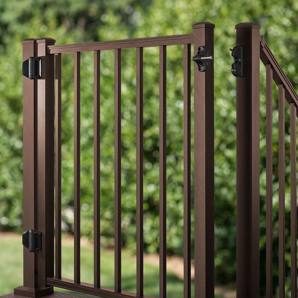 Trex 48-in L x 36-in H Bronze Aluminum Deck Railing Gate (Assembly Required)
