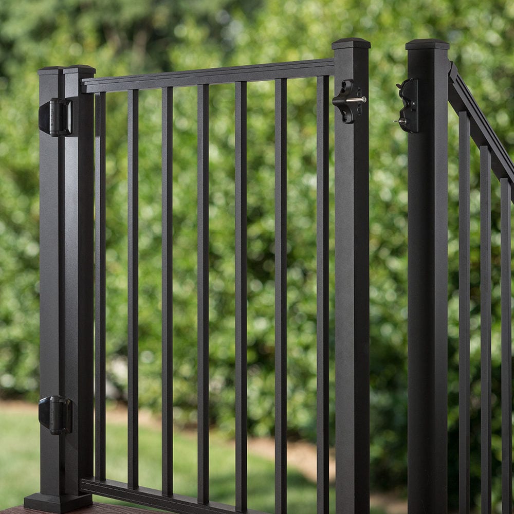 Trex 48-in L x 36-in H Charcoal Black Aluminum Deck Railing Gate (Assembly Required)