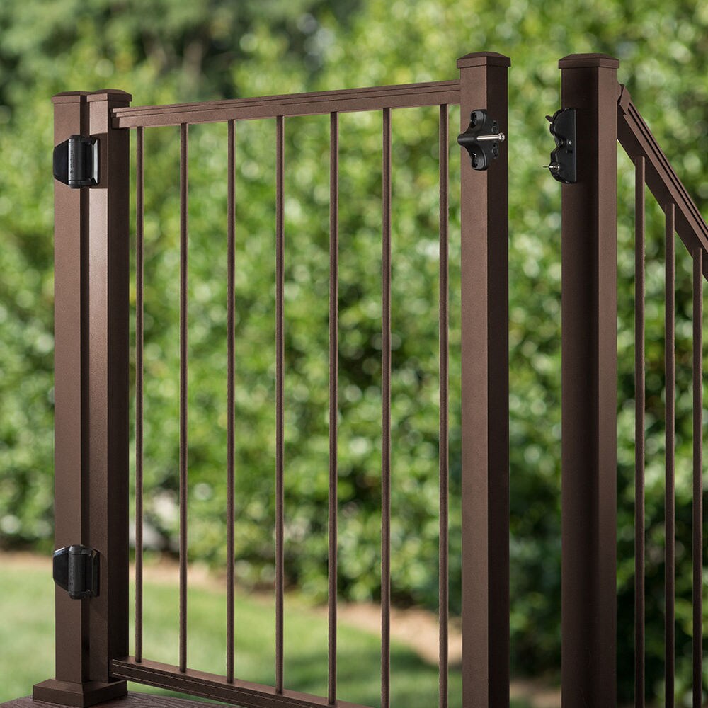 Trex 48-in L x 42-in H Bronze Aluminum Deck Railing Gate (Assembly Required)