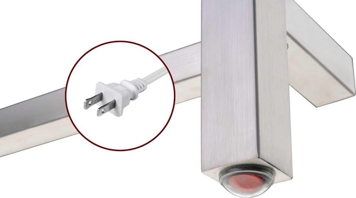ANZZI Brushed Nickel Plug-In Wall-Mount Towel Warmer, 36.25 x 23.6 x 4.3 in