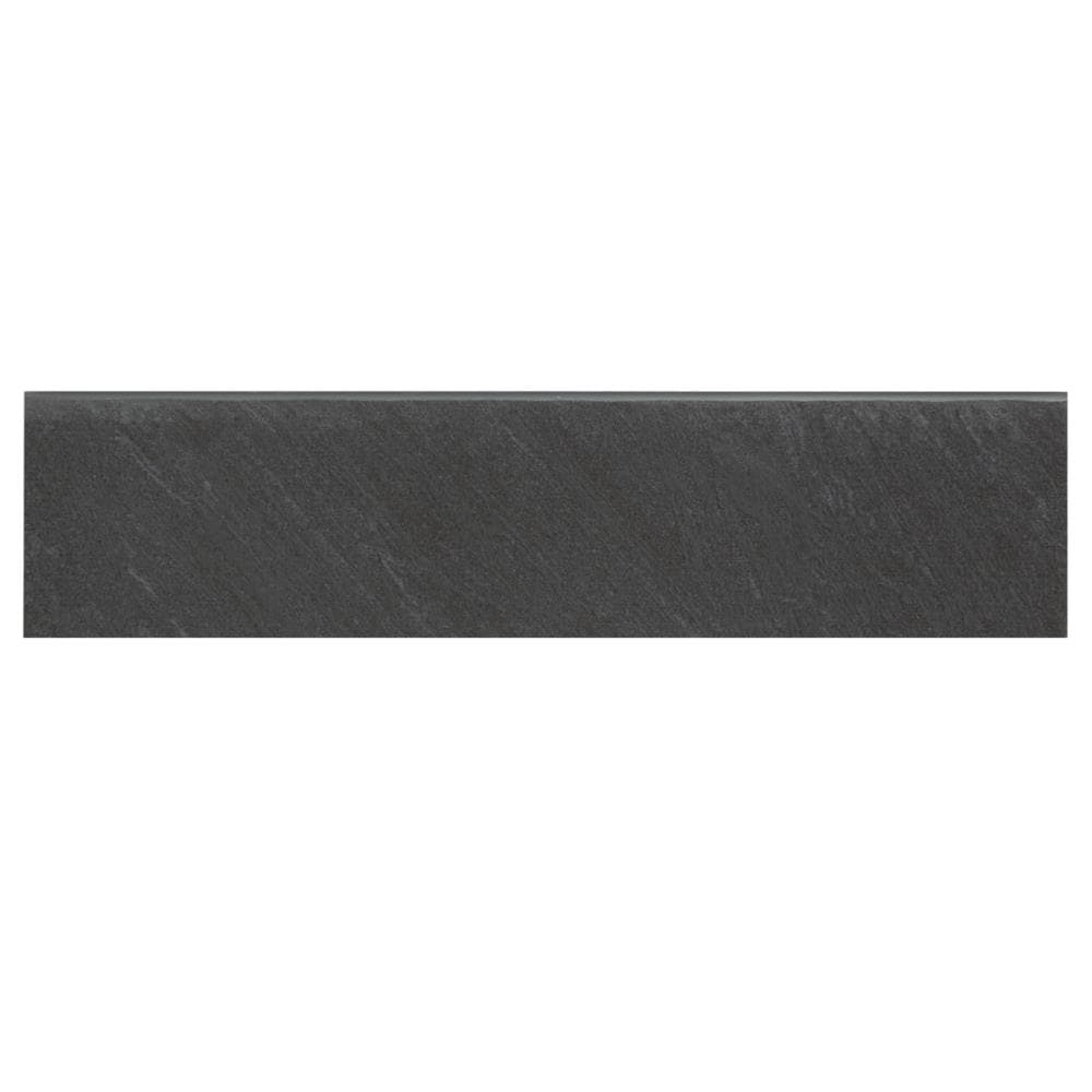 American Olean Carbon Mist Slate Porcelain Bullnose Tile, 3-in x 12-in (Actual 11.81-in x 2.87-in)