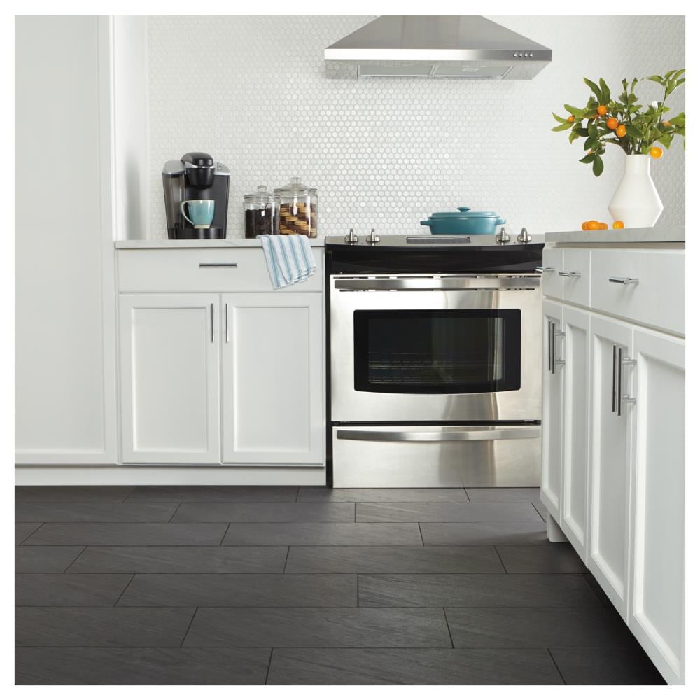 American Olean Carbon Mist Slate Porcelain Bullnose Tile, 3-in x 12-in (Actual 11.81-in x 2.87-in)