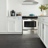 American Olean Carbon Mist Slate 12-in x 24-in Glazed Porcelain Stone Look Floor and Wall Tile