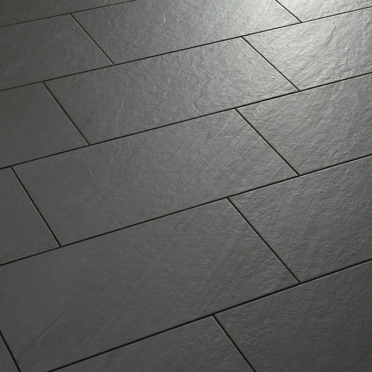 American Olean Carbon Mist Slate 12-in x 24-in Glazed Porcelain Stone Look Floor and Wall Tile