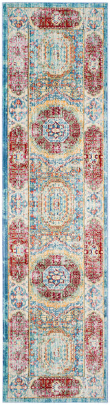 Safavieh Valencia Candence 2 x 8 Blue/Multi Indoor Distressed/Overdyed Vintage Runner