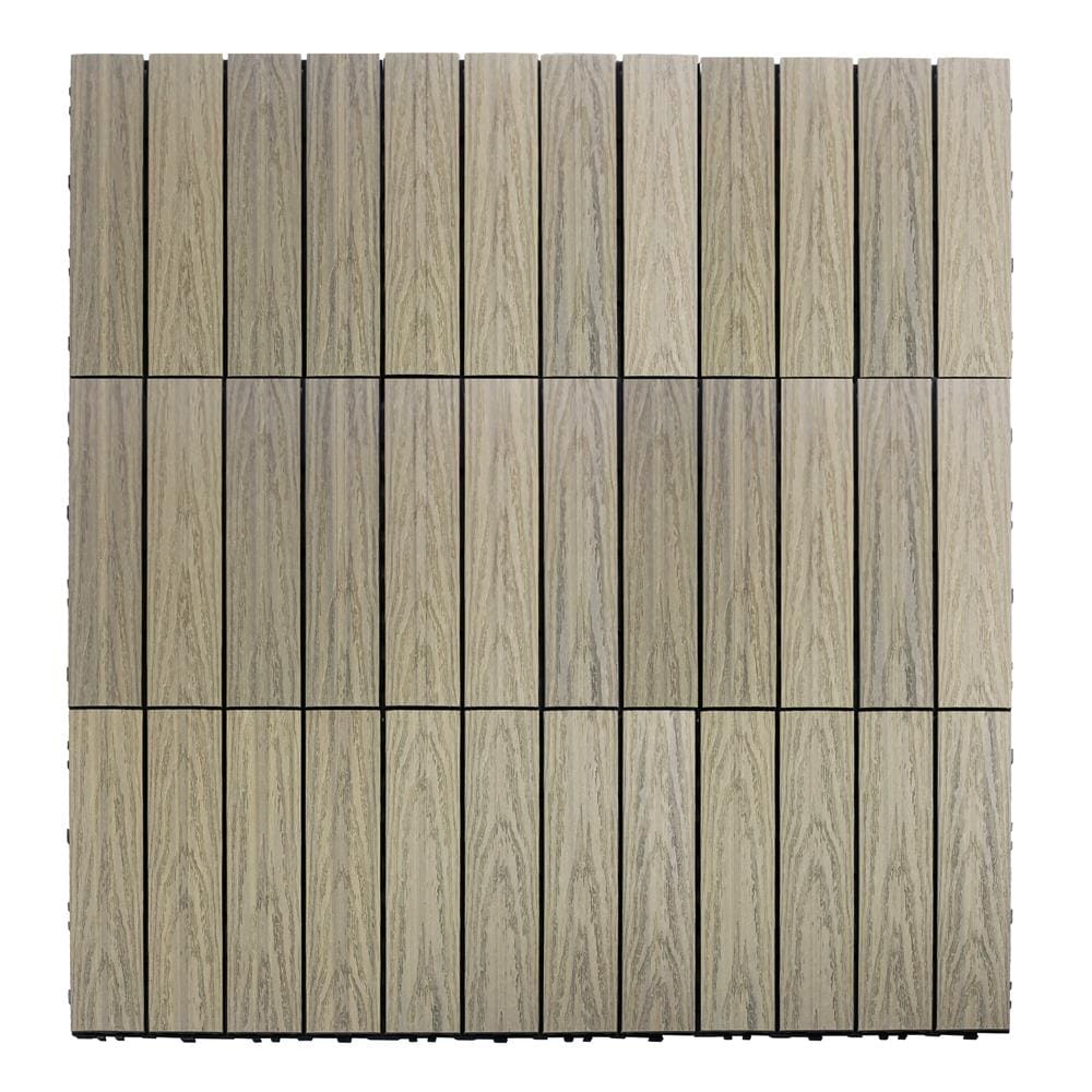 NewTechWood 12-in x 12-in 10-Pack Roman Antique Prefinished Composite Deck Tile (10-sq ft)