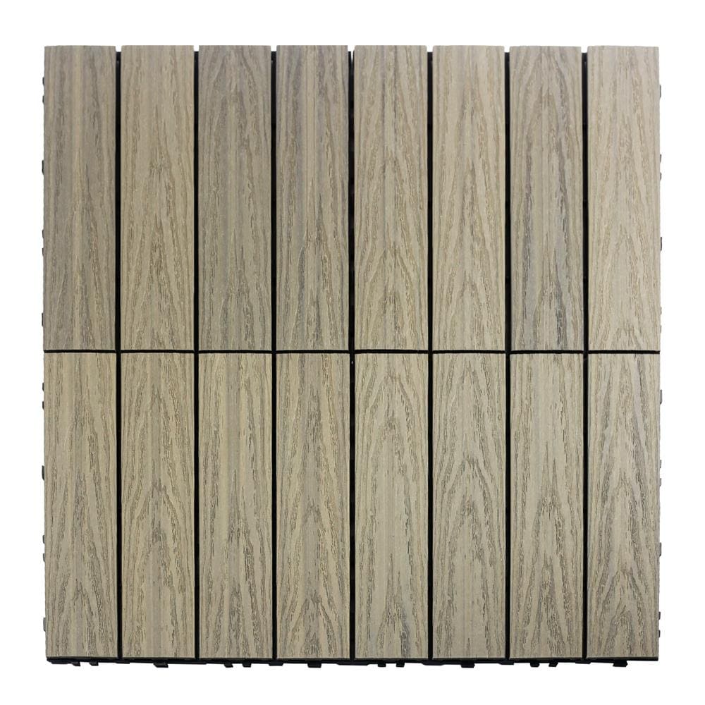 NewTechWood 12-in x 12-in 10-Pack Roman Antique Prefinished Composite Deck Tile (10-sq ft)