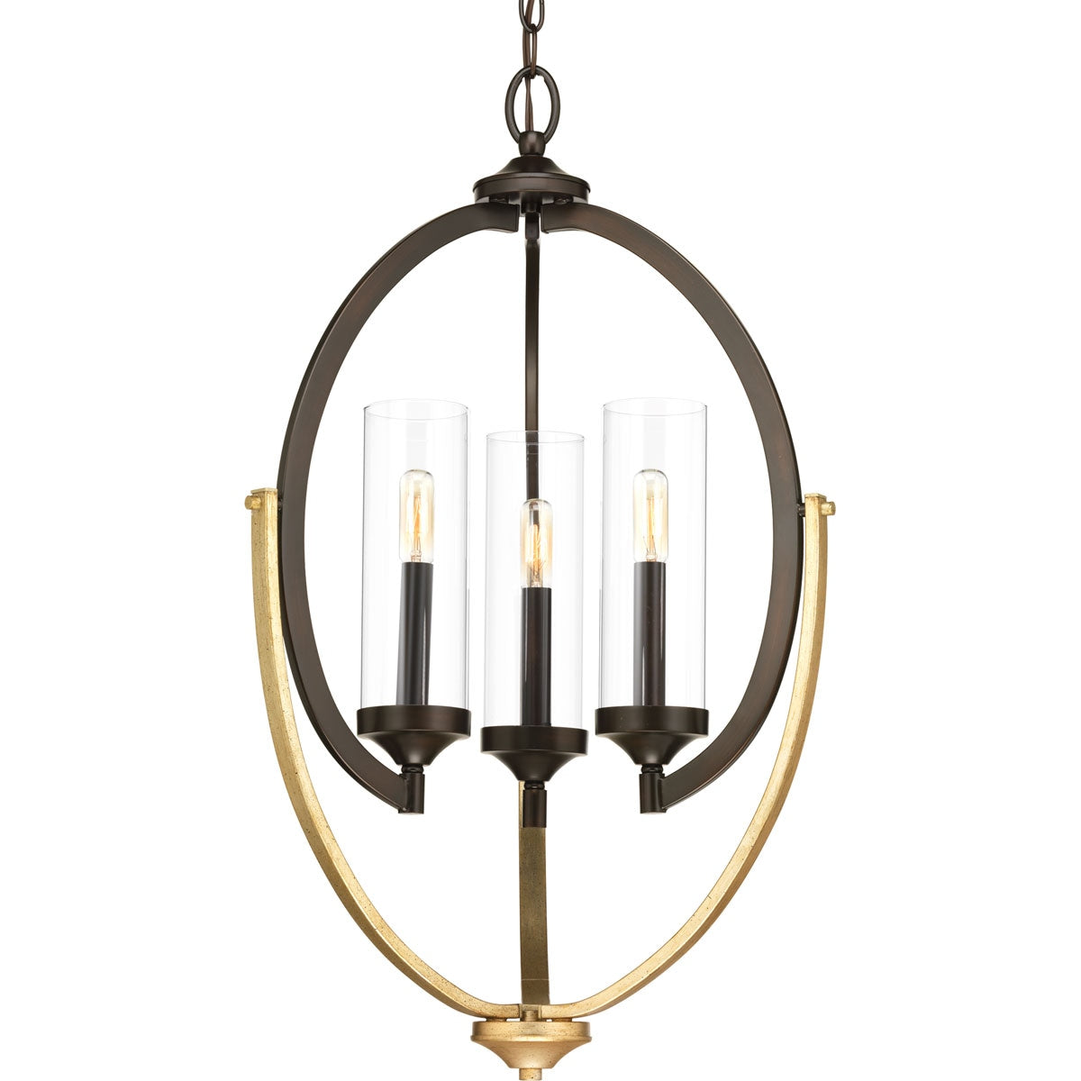 Progress Lighting Evoke 3-Light Antique Bronze Transitional Chandelier