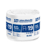 Johns Manville R-19 Kraft-Faced Fiberglass Roll Insulation, 75.07-sq ft Coverage, 23-in W x 39.16-ft L, Multi-Pack (B242S)