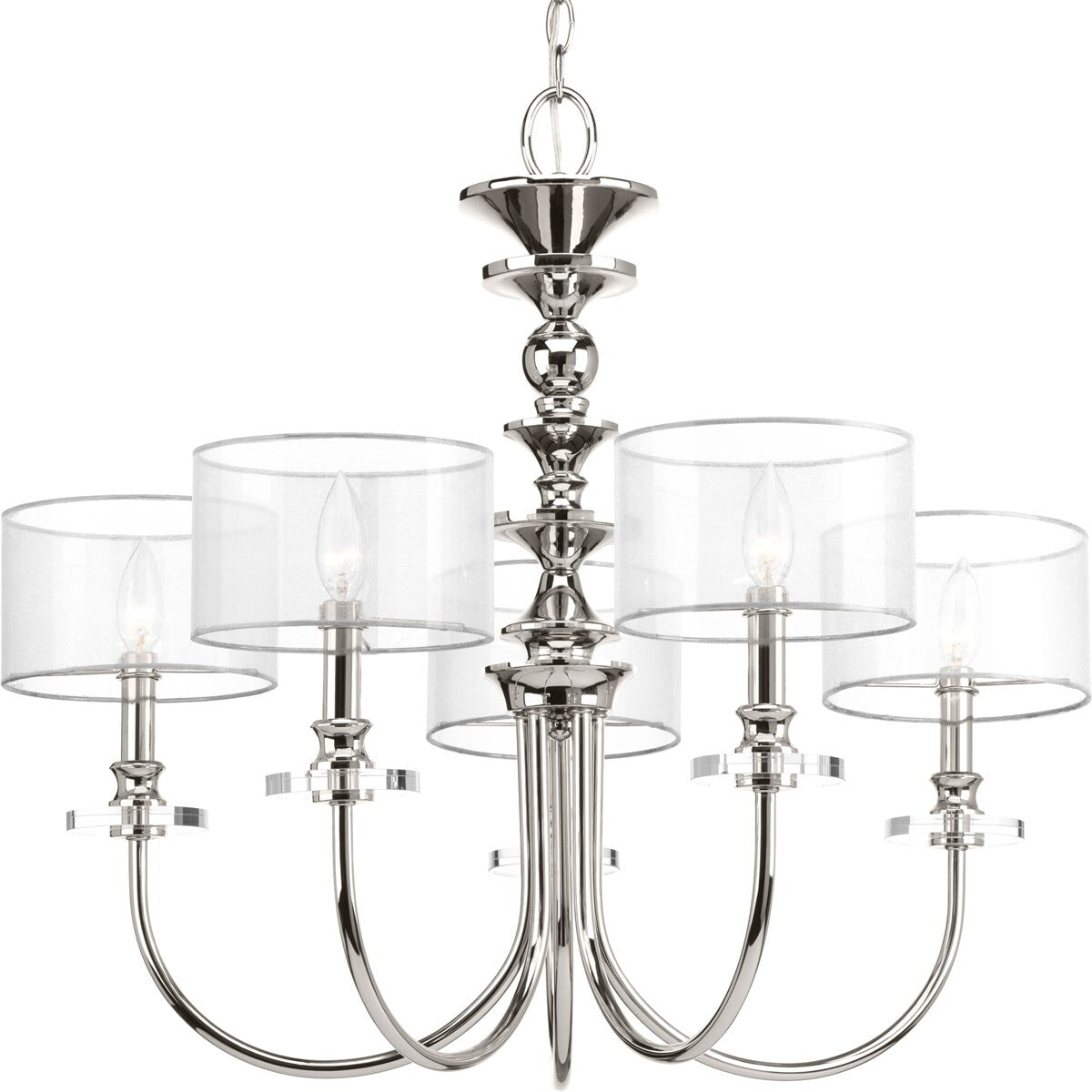 Progress Lighting Marche 5-Light Polished Nickel Traditional Chandelier