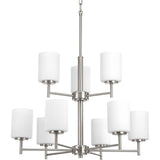 Progress Lighting Replay 9-Light Brushed Nickel Modern/Contemporary Chandelier