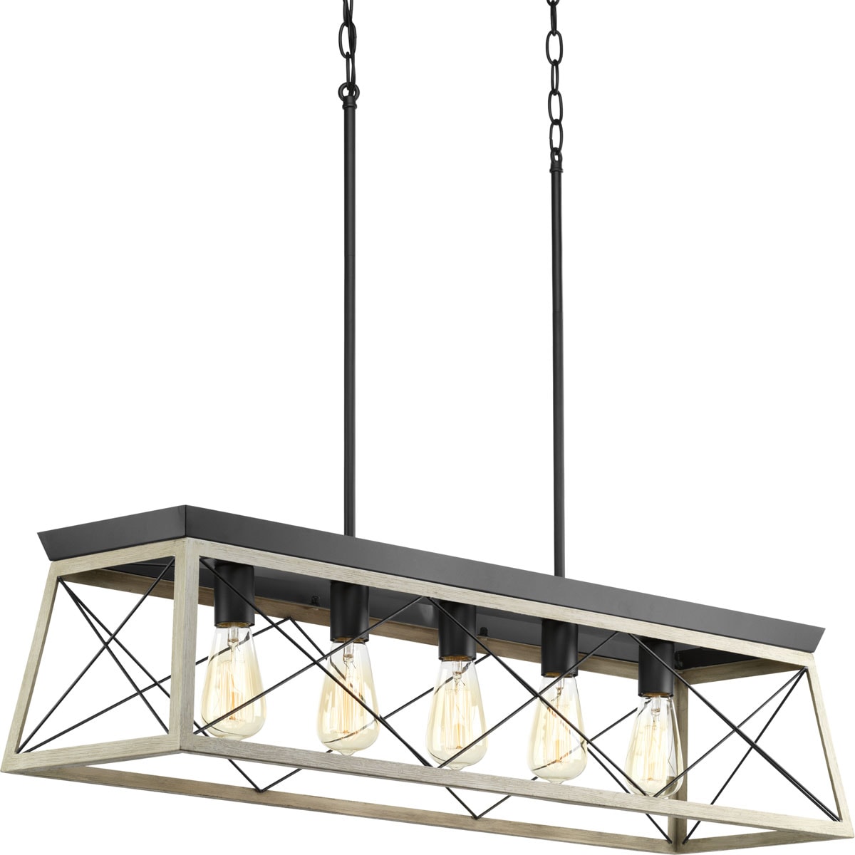 Progress Lighting Briarwood 5-Light Gray Farmhouse Chandelier