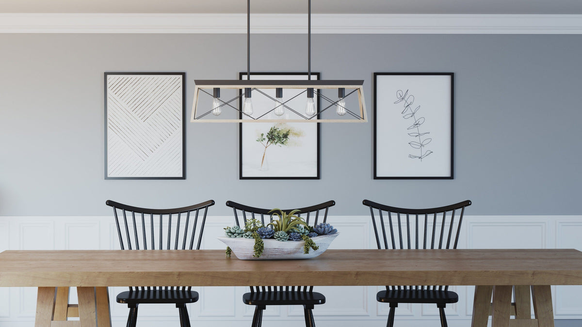 Progress Lighting Briarwood 5-Light Gray Farmhouse Chandelier