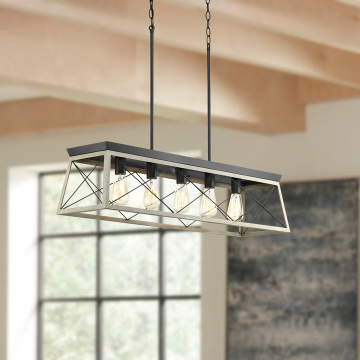 Progress Lighting Briarwood 5-Light Gray Farmhouse Chandelier