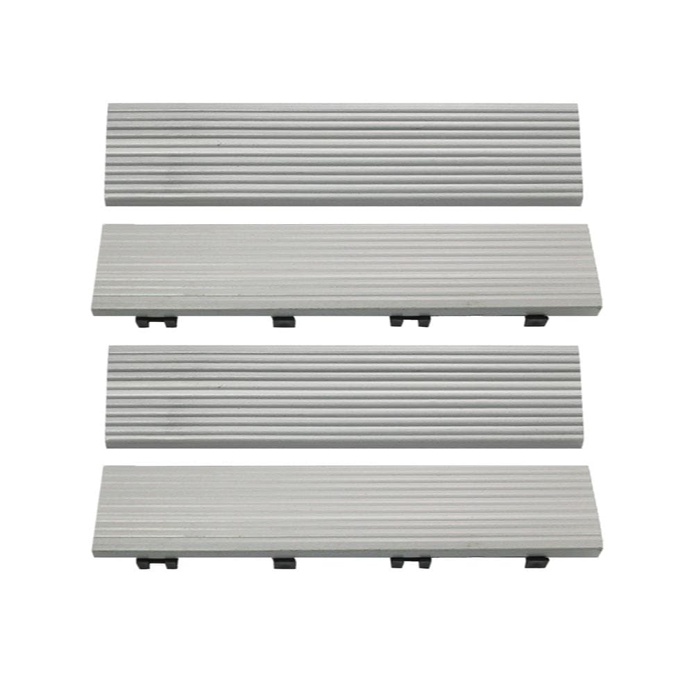 NewTechWood 2-in x 12-in 4-Pack Icelandic So-mK e White Prefinished Composite Deck Tile (1-sq ft)