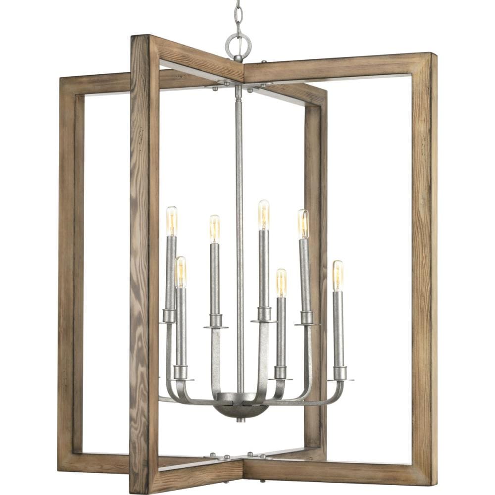 Progress Lighting Turnbury 8-Light Gray Rustic Chandelier