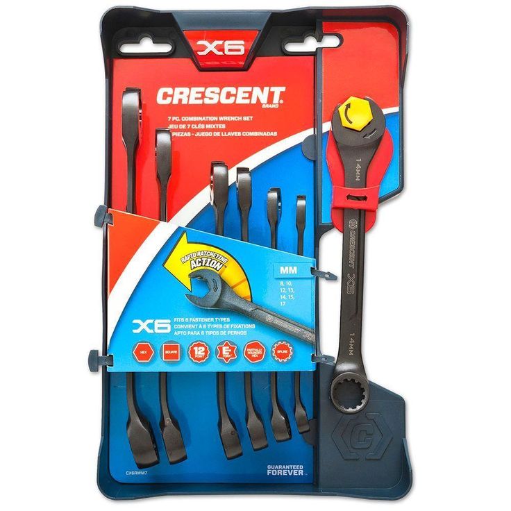 MM Ratcheting Open-End & Static Box-End Combination Wrench Set (7-Piece)
