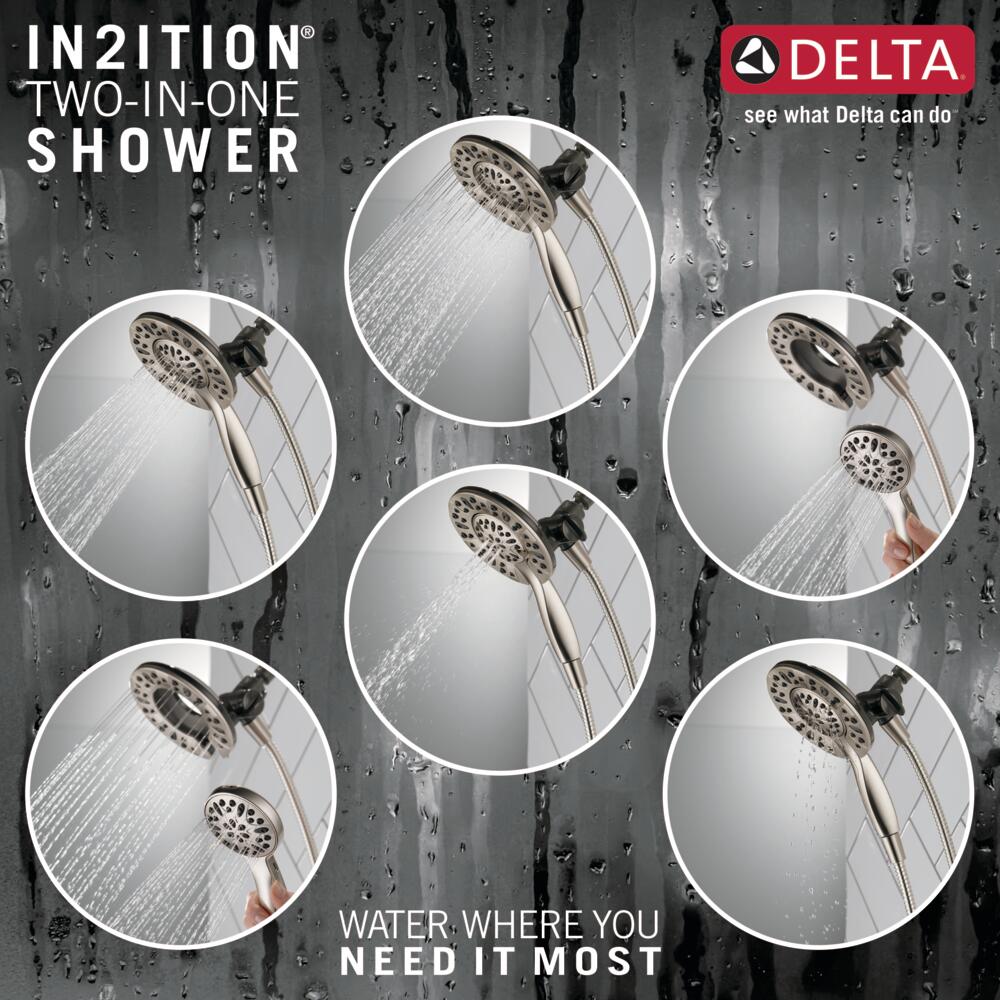 Delta In2ition Universal Showering Components Satin Nickel 4-Spray Dual/Combo Shower Head, 6-in, 2.5 GPM (9.5 LPM)