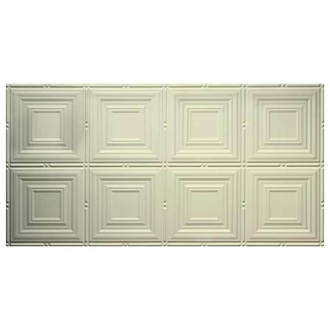 Dimensions 4-ft x 2-ft Creme Polystyrene Surface-mount Ceiling Plank (1-Pack, 8-sq ft / Case)
