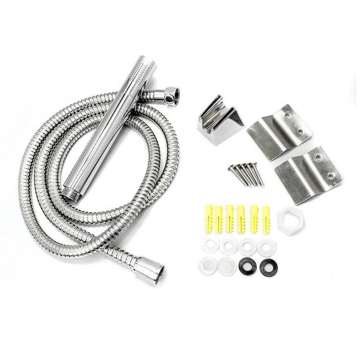 63 in. 8-Jet Shower Panel System in Stainless Steel with Rainfall Waterfall LED Shower Head and Hand Shower Wand