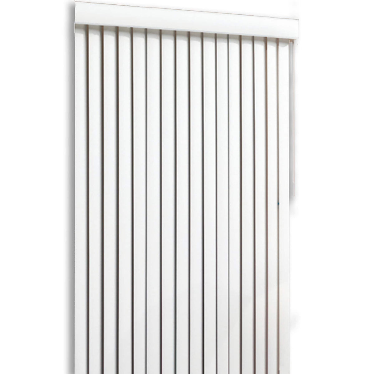 Project Source Room Darkening Vertical Blinds, 3.5-in Slat, 104-in W x 84-in L, Cordless White Vinyl