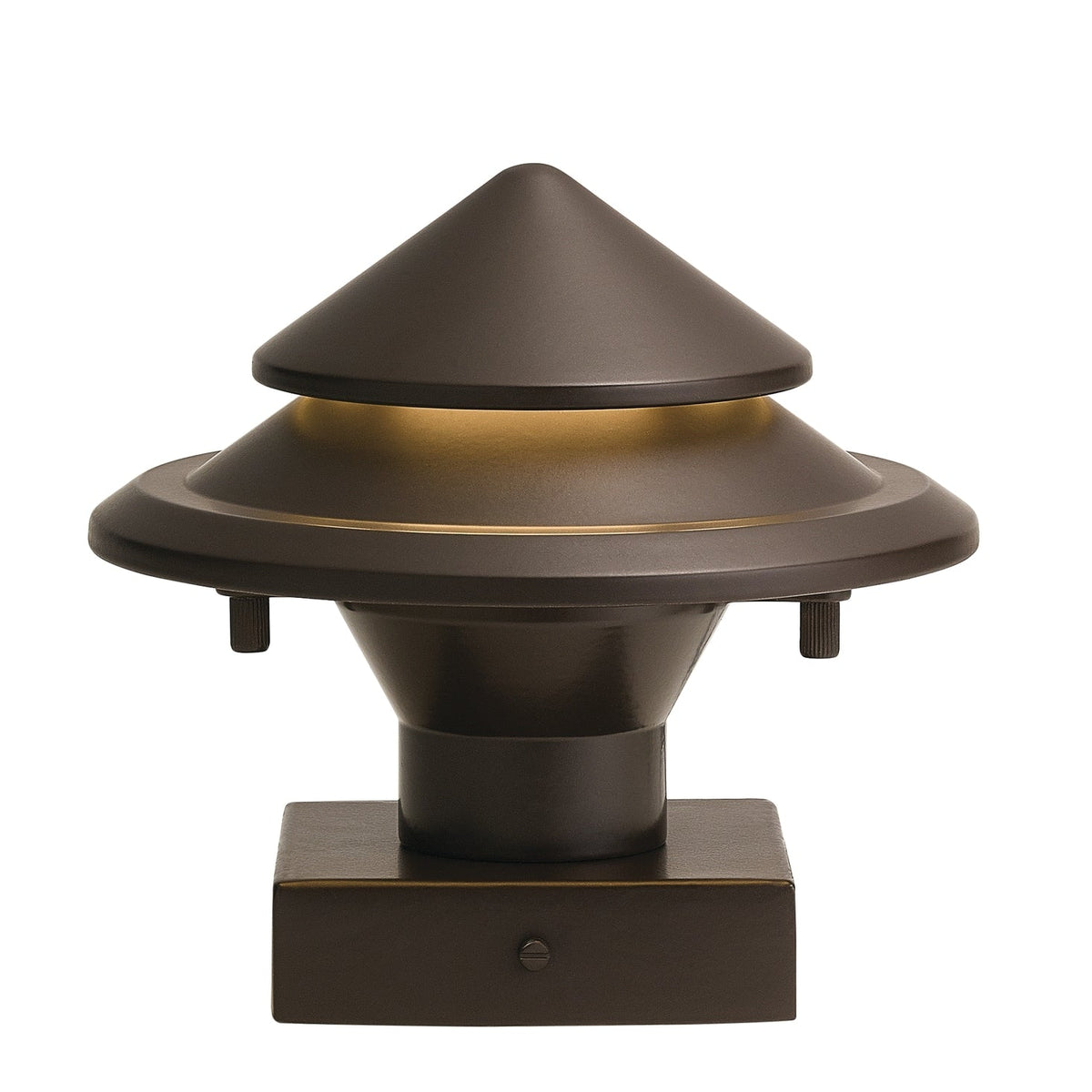 Kichler 4-in x 4-in 250-Lumen 3-Watt Olde Bronze Low Voltage Hardwired LED Outdoor Post Cap Light (3000 K)
