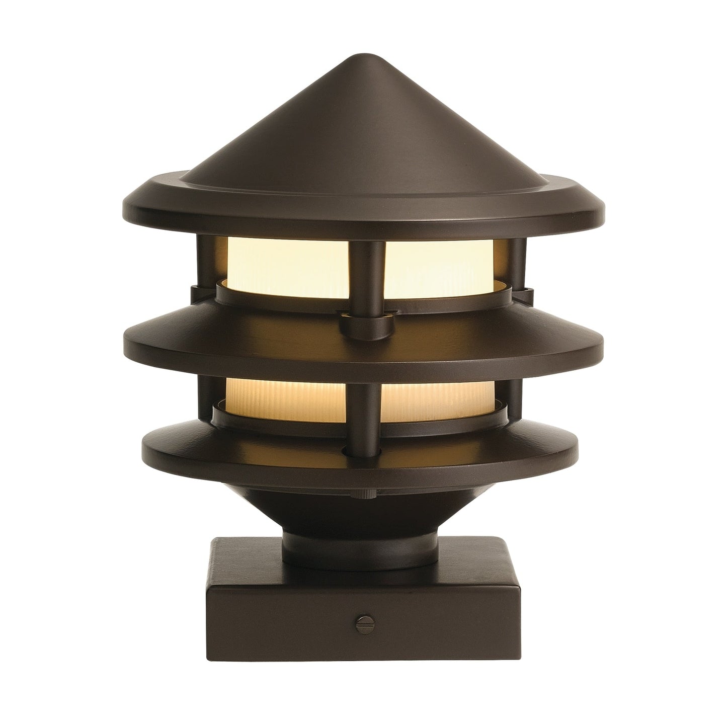 Kichler 4-in x 4-in 200-Lumen 3-Watt Olde Bronze Low Voltage Hardwired LED Outdoor Post Cap Light (3000 K)