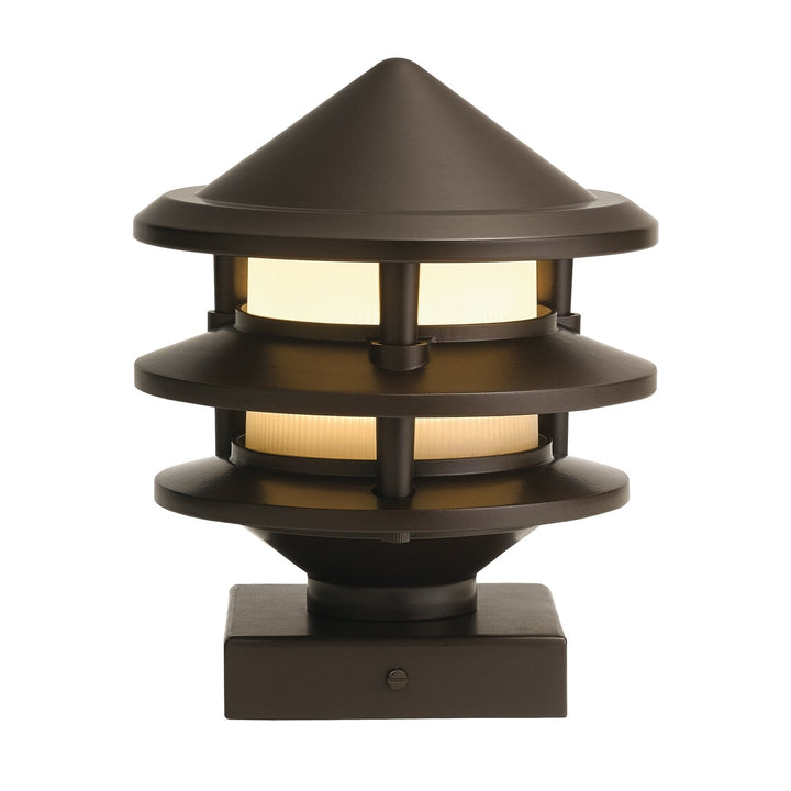 Kichler 4-in x 4-in 200-Lumen 3-Watt Olde Bronze Low Voltage Hardwired LED Outdoor Post Cap Light (3000 K)