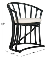 Safavieh Percy White Distress Bar Stool, 29.5-in Bar Height, Rattan