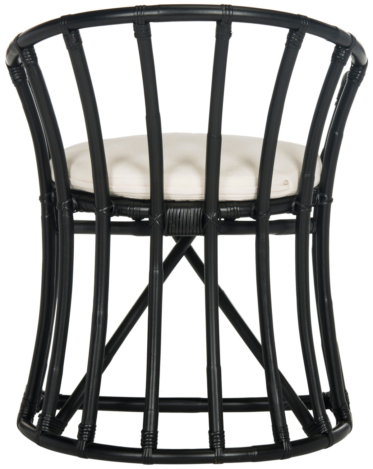 Safavieh Percy White Distress Bar Stool, 29.5-in Bar Height, Rattan