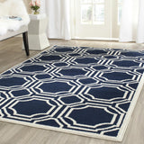 Safavieh Mosaic 11 x 16 Navy/Ivory Indoor/Outdoor Trellis Area Rug
