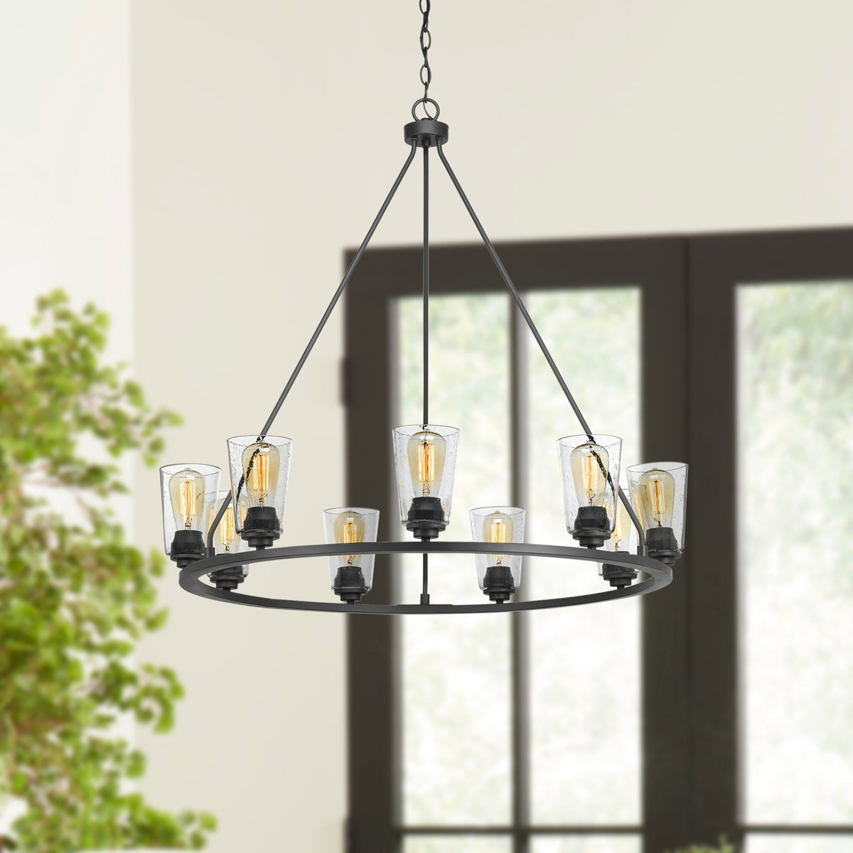 Progress Lighting Debut 9-Light Gray Farmhouse Chandelier
