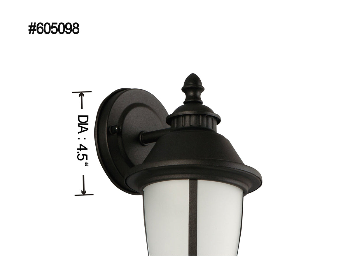 Portfolio Camforth 9.12-in H Matte Black Integrated LED Outdoor Wall Lantern, Hardwired